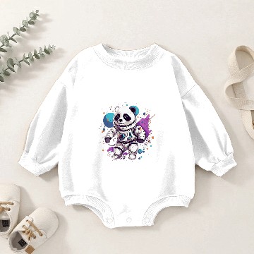 Discover Panda Astronaut Floating Through Outer Space Pandas 2 Baby Romper Sweatshirts