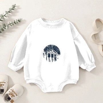 Discover Back to the Future Save Clocktower Charcoal Heather Baby Romper Sweatshirts