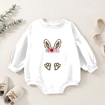 Discover Matching Funny Leopard Print Bunny Waitress Easter Baby Romper Sweatshirts