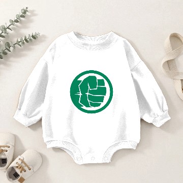 Discover Marvel Hulk Smash Green Fist Icon Tonal Logo Graphic Baby Romper Sweatshirts Pullover Baby Romper Sweatshirts, Gift For Fan