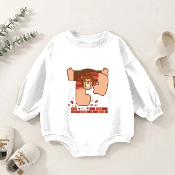 Discover Wreck it Ralph Pounding Bricks Baby Romper Sweatshirts