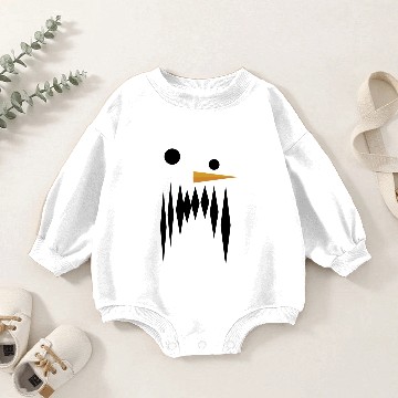 Discover Evil Angry Snowman Face Baby Romper Sweatshirts