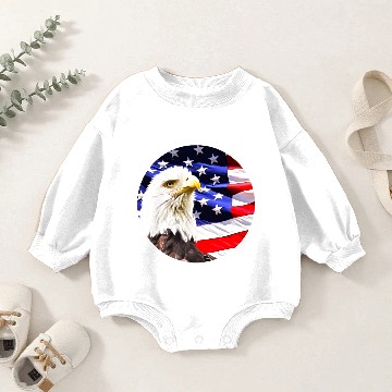 Discover Bald Eagle Baby Romper Sweatshirts
