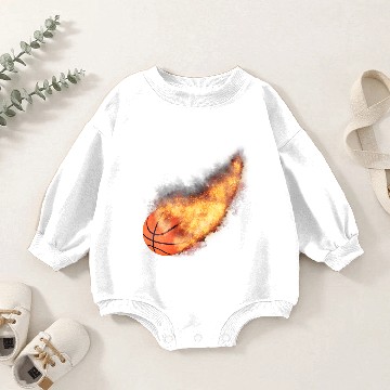 Discover Flaming Basketball Baby Romper Sweatshirts