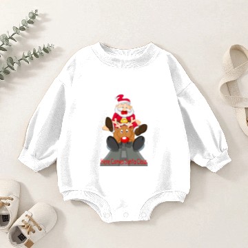 Discover Here Comes Santa & Rudolph Baby Romper Sweatshirts