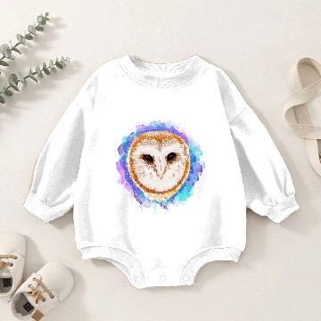 Discover Colored barn owl Baby Romper Sweatshirts