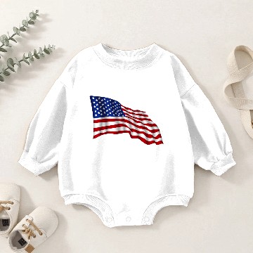 Discover waving american flag Baby Romper Sweatshirts
