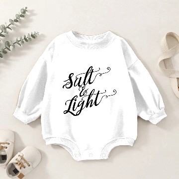 Discover Salt & Light Script Baby Romper Sweatshirts