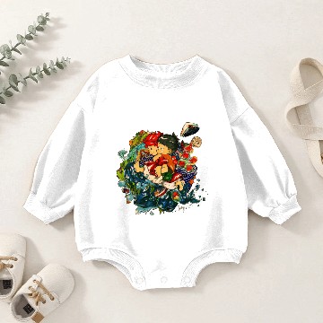 Discover Ponyo Small Button Baby Romper Sweatshirts