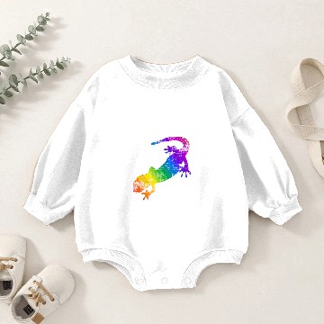 Discover Distressed Rainbow Salamander Baby Romper Sweatshirts