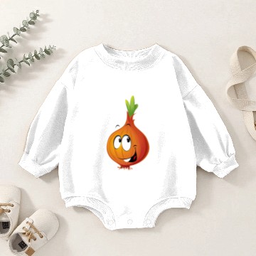 Discover Orange onion smiling Baby Romper Sweatshirts