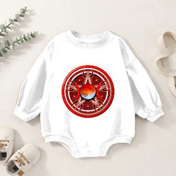 Discover Red Moon Pentacle Baby Romper Sweatshirts