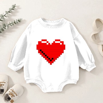 Discover 8-bit Heart Baby Romper Sweatshirts