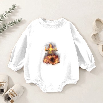 Discover Flaming Skeleton Drumer S Baby Romper Sweatshirts