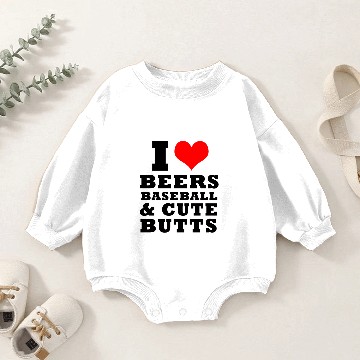 Discover I LOVE BEER BASEBALL & CUTE BUTTS Baby Romper Sweatshirts