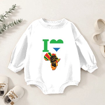 Discover Sierra Leone Black Power Baby Romper Sweatshirts