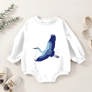 Discover A Beautiful Blue Heron Baby Romper Sweatshirts