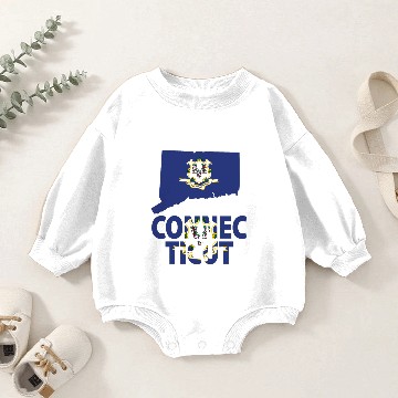 Discover Connecticut Flag Map Baby Romper Sweatshirts