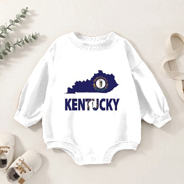 Discover Kentucky Flag Map Baby Romper Sweatshirts