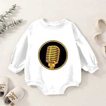 Discover vintage golden microphone Baby Romper Sweatshirts