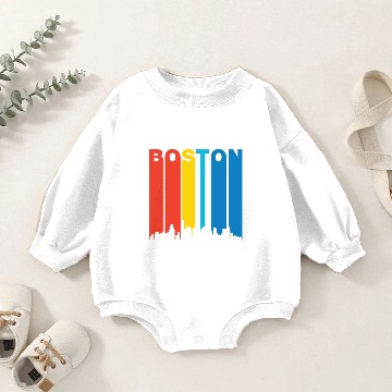 Discover Retro Boston Massachusetts Skyline Baby Romper Sweatshirts