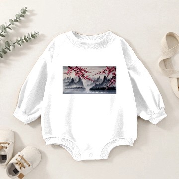 Discover cherry-blossom-painting Baby Romper Sweatshirts