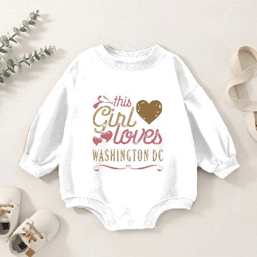 Discover This Girl Loves Washington DC Baby Romper Sweatshirts
