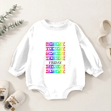 Discover Black Friday, Colorful week Baby Romper Sweatshirts