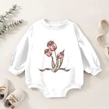 Discover Vintage Tulip flower Baby Romper Sweatshirts