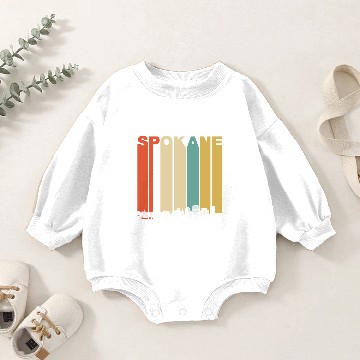 Discover Vintage 1970's Style Spokane Washington Skyline Baby Romper Sweatshirts