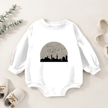 Discover Leicester Full Moon Skyline Baby Romper Sweatshirts