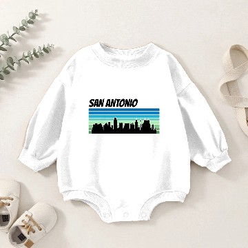 Discover Retro San Antonio Skyline Baby Romper Sweatshirts
