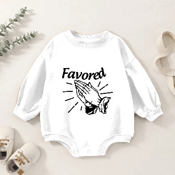 Discover Favored - Alt. Design (Black Letters) Baby Romper Sweatshirts