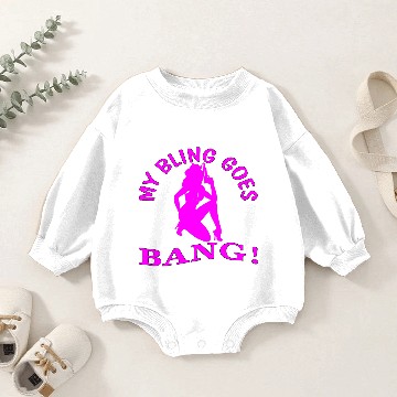 Discover My Bling Goes BANG Baby Romper Sweatshirts