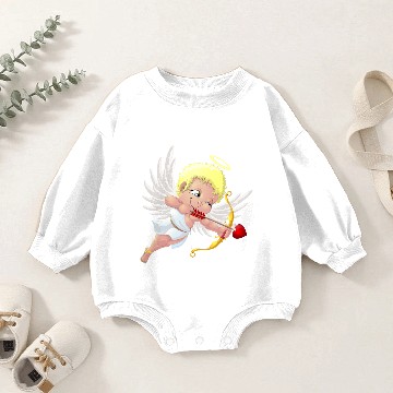 Discover cupid-wings-heart-bow-smile Baby Romper Sweatshirts