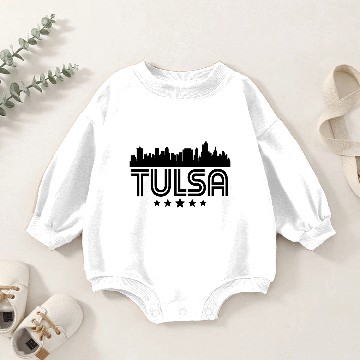 Discover Retro Tulsa Skyline Baby Romper Sweatshirts