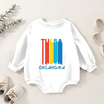 Discover Retro Tulsa Skyline Baby Romper Sweatshirts