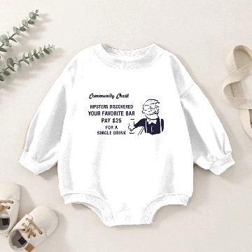Discover Hipster Monopoly Baby Romper Sweatshirts