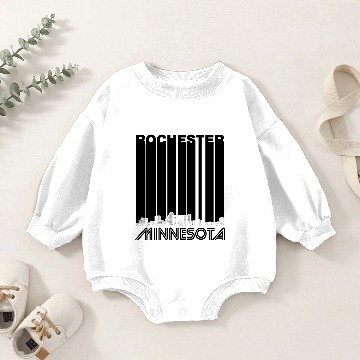 Discover Retro Rochester Minnesota Skyline Baby Romper Sweatshirts