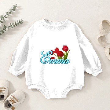 Discover Emma With Tulips Baby Romper Sweatshirts