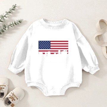 Discover Parsippany New Jersey Skyline American Flag Baby Romper Sweatshirts