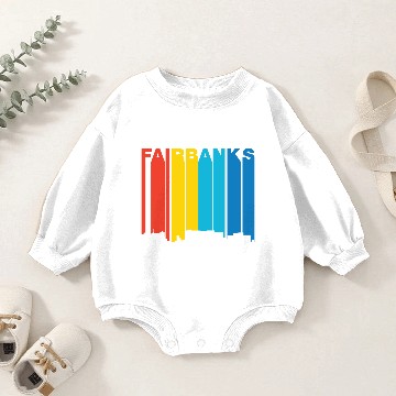 Discover Retro 1970's Style Fairbanks Alaska Skyline Baby Romper Sweatshirts