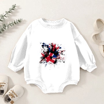 Discover Union Jack Splatter Baby Romper Sweatshirts