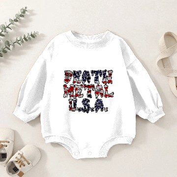 Discover DEATH METAL USA Baby Romper Sweatshirts