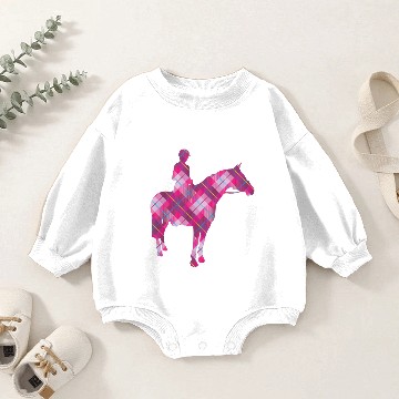 Discover Tartan Horse & Rider Baby Romper Sweatshirts