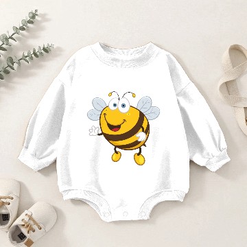 Discover Cool bee insect smiles wildlife Baby Romper Sweatshirts
