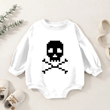 Discover 05 Pixel Skull 5 ai vectorstock 7294636 Baby Romper Sweatshirts