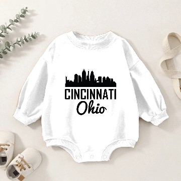 Discover Cincinnati Ohio Skyline Baby Romper Sweatshirts
