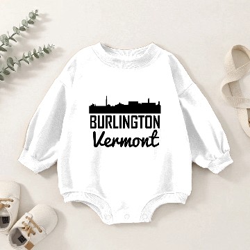 Discover Burlington Vermont Skyline Baby Romper Sweatshirts
