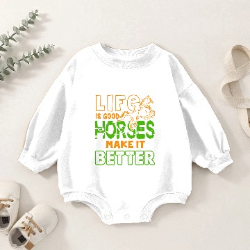 Discover Life Is Good Horses Baby Romper Sweatshirts